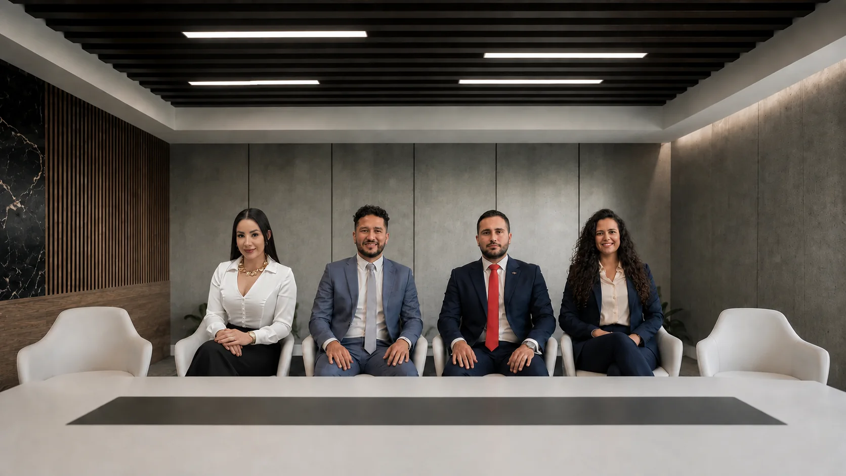 El equipo de AWCA en su sala de reuniones
